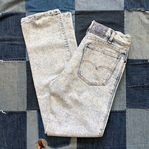 Vintage Levi’s acid wash silver medal 90s distressed silver tab 31x32